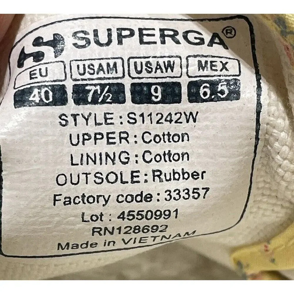 LoveShackFancy Superga Platform Sneakers sz EU 40 US 9 Low Top Yellow Blue Shoes - Picture 12 of 16